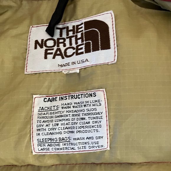 Vintage The North Face Goose Down Puffer Jacket Vest Brown Label L Orange 70s - Picture 6 of 7